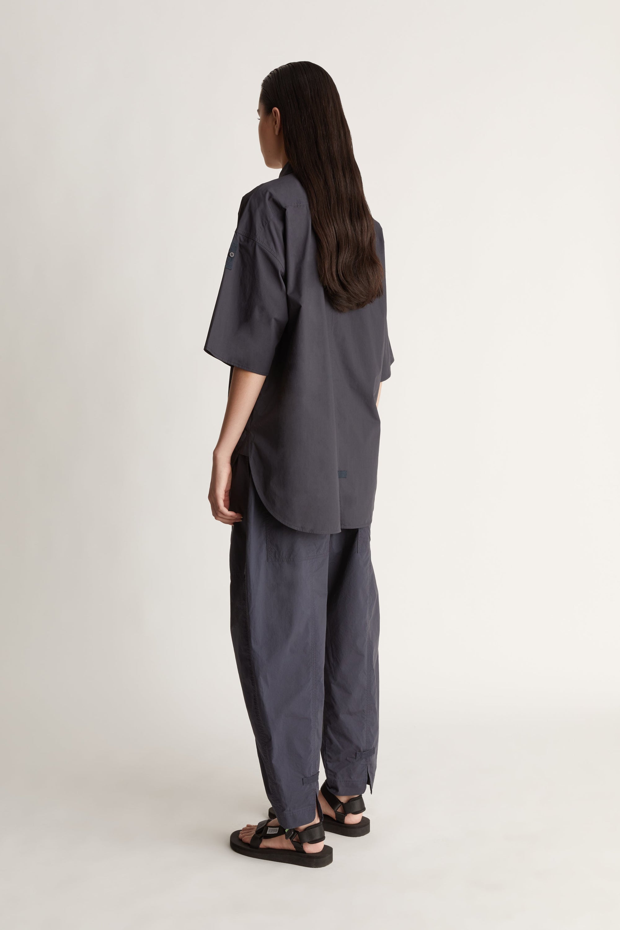 LM Poplin SS Shirt in Navy