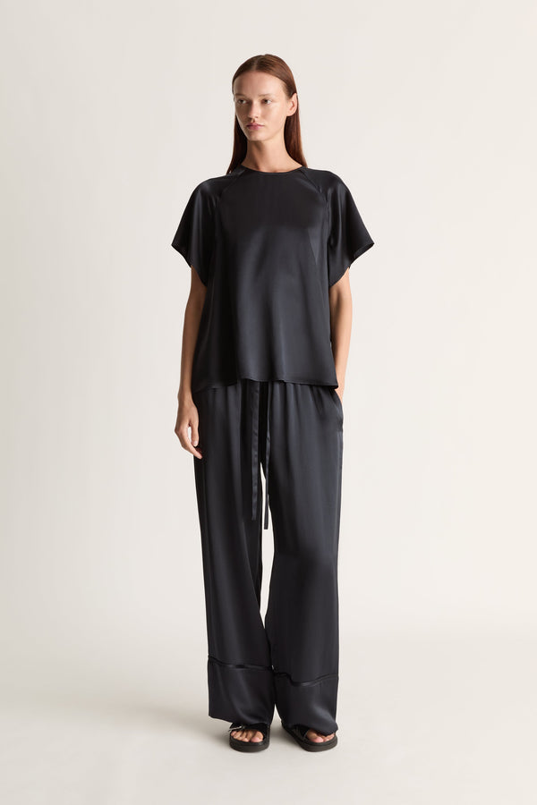 Stella Silk Satin Raglan Tee