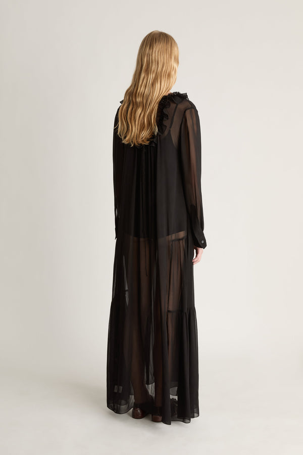 Evelyn Georgette LS Dress