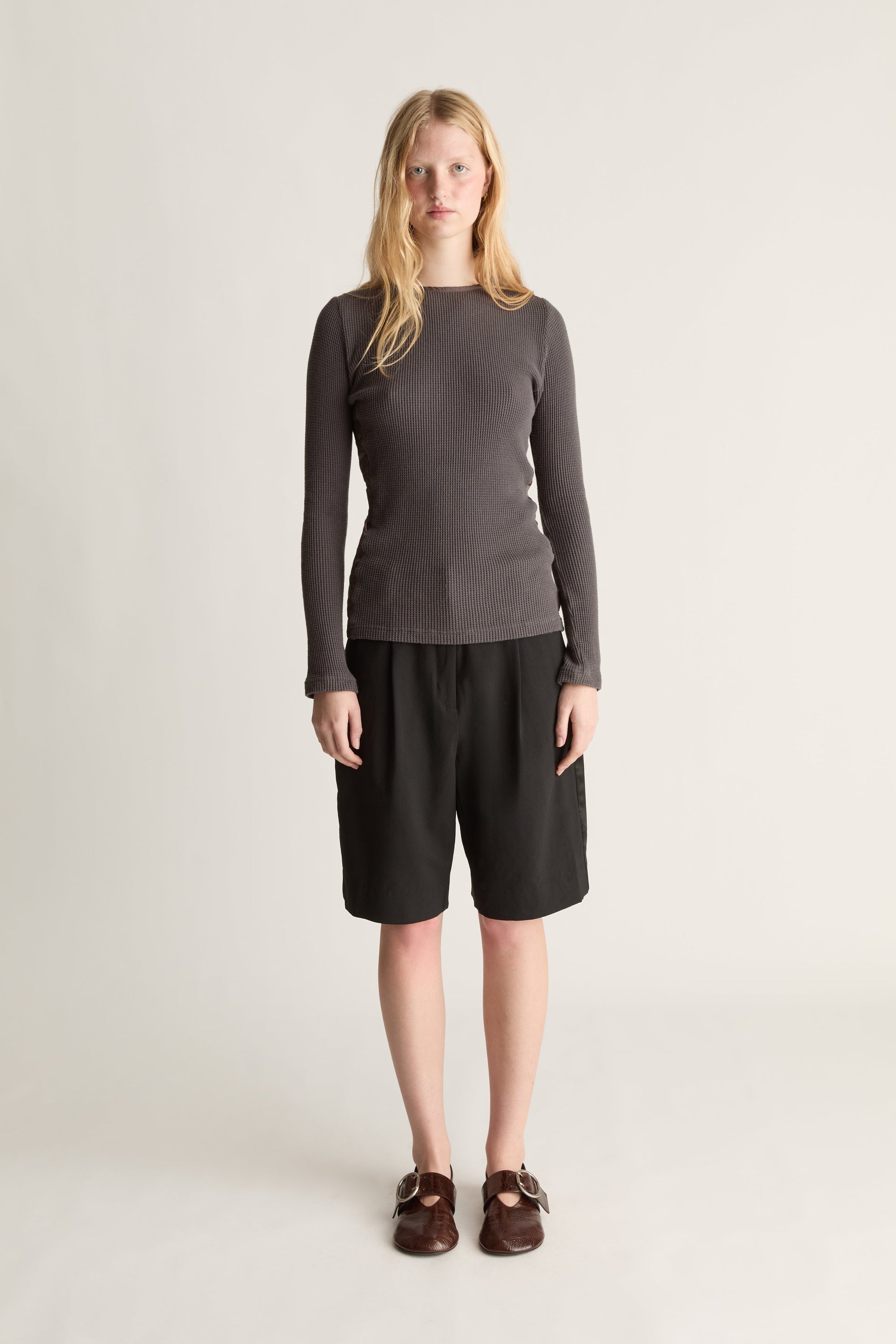 Myles Wool Satin Stripe Short