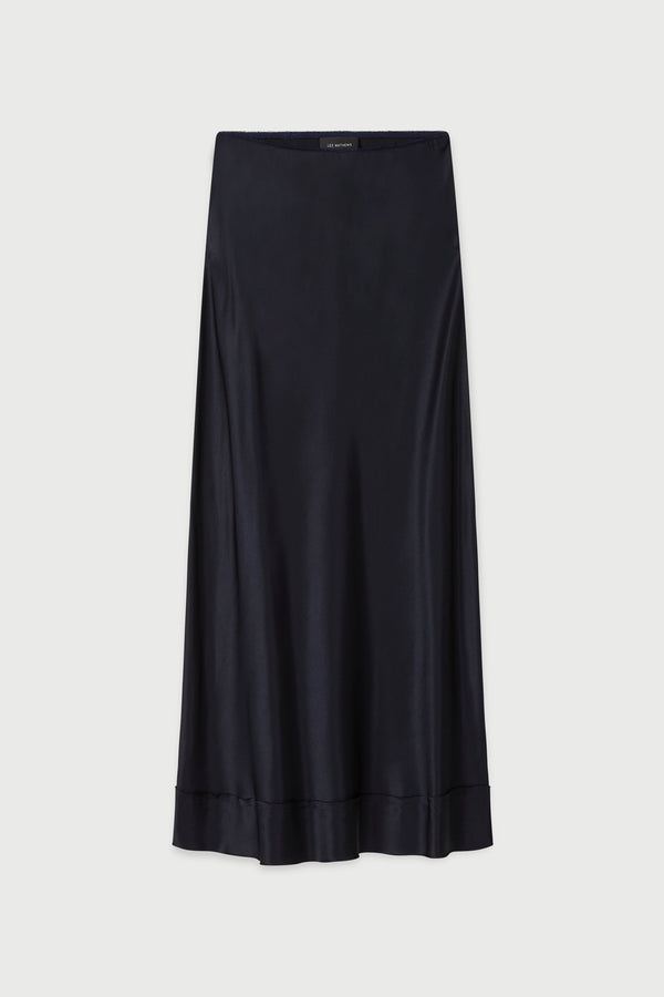 Stella silk satin skirt black 100% silk