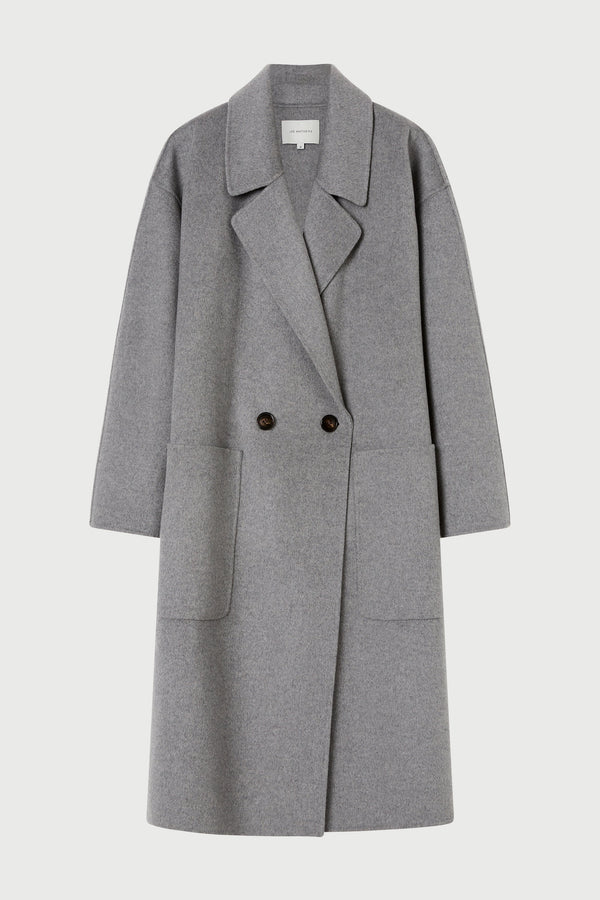 Florentine Cashmere Cocoon Coat in Grey Marle