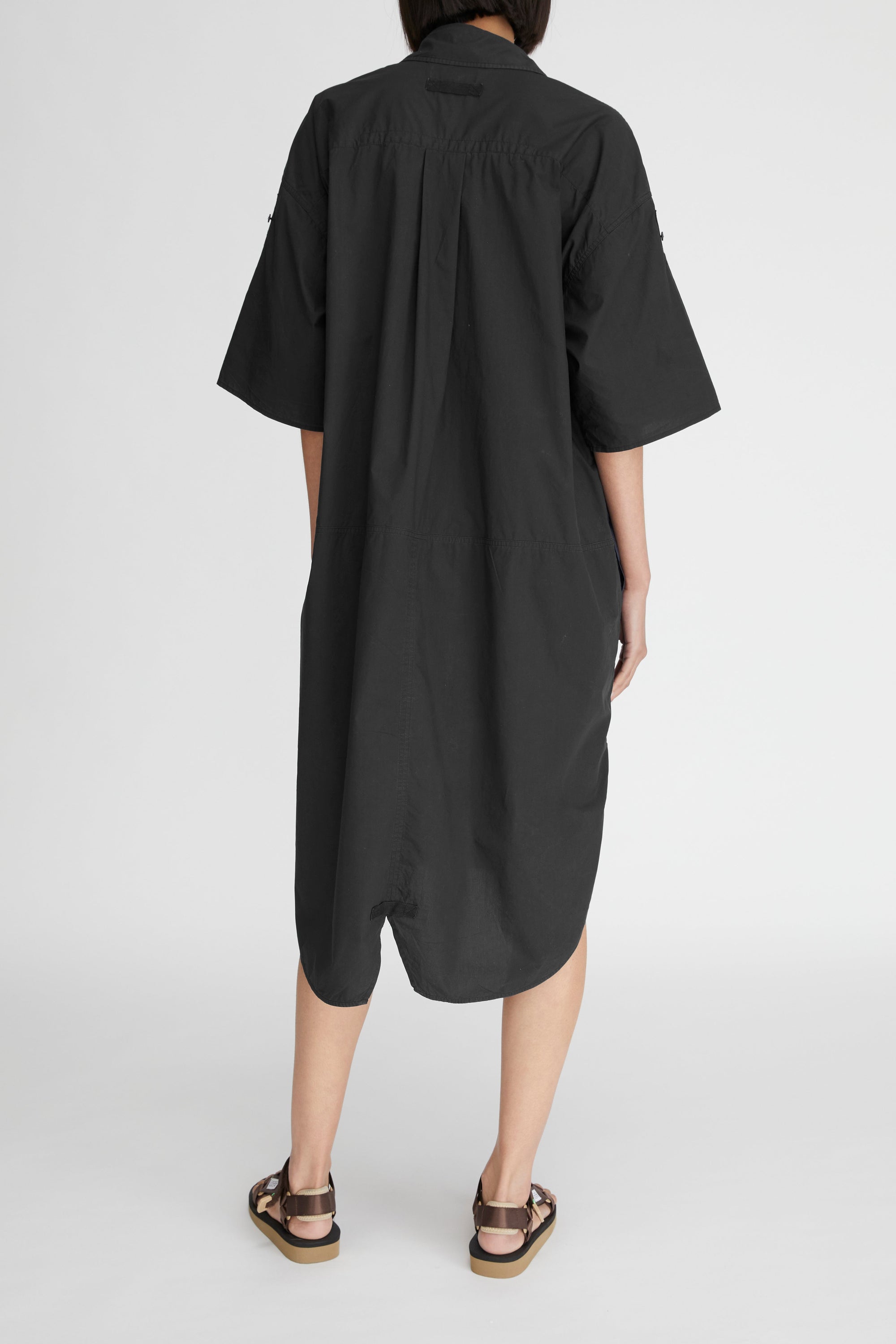 LM Poplin Short Sleeve Shirt Dress Black
